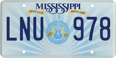 MS license plate LNU978