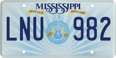 MS license plate LNU982