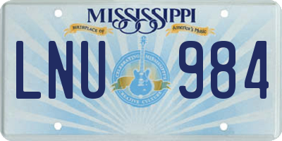 MS license plate LNU984