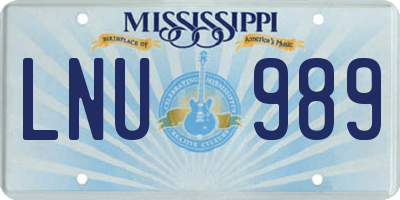 MS license plate LNU989