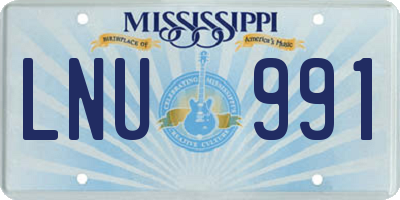 MS license plate LNU991