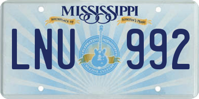 MS license plate LNU992