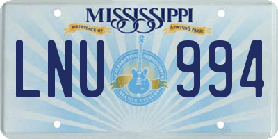 MS license plate LNU994