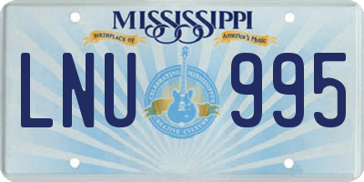 MS license plate LNU995