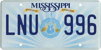 MS license plate LNU996