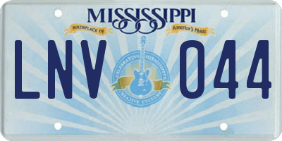 MS license plate LNV044