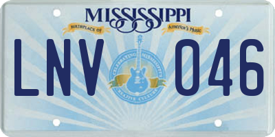 MS license plate LNV046