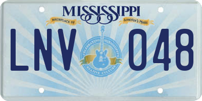 MS license plate LNV048