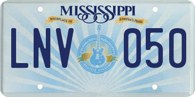 MS license plate LNV050