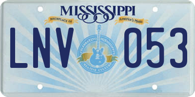 MS license plate LNV053