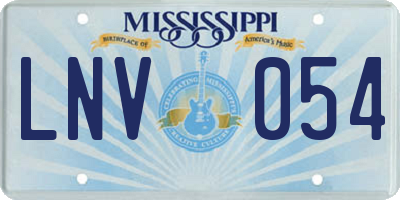 MS license plate LNV054