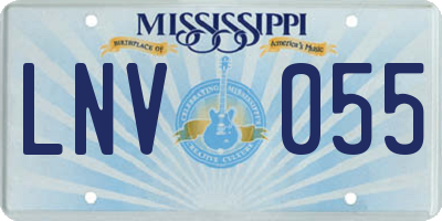 MS license plate LNV055