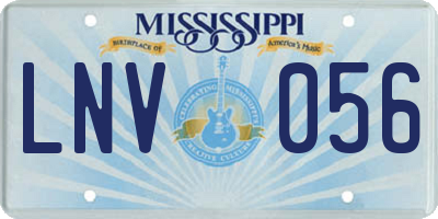 MS license plate LNV056