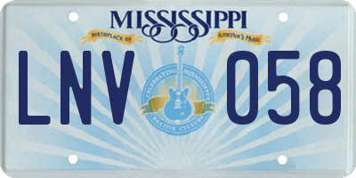 MS license plate LNV058