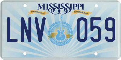 MS license plate LNV059
