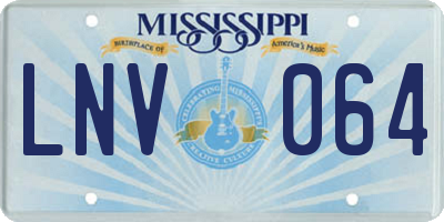 MS license plate LNV064