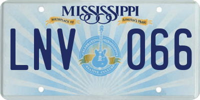 MS license plate LNV066
