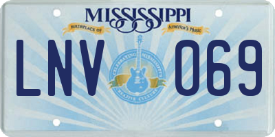 MS license plate LNV069