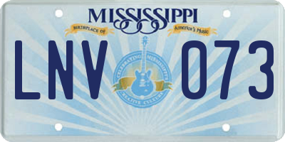 MS license plate LNV073