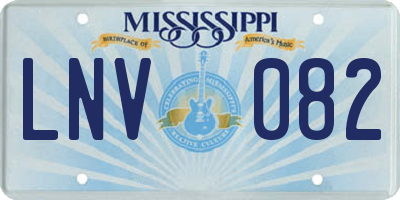 MS license plate LNV082