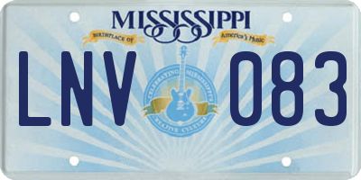 MS license plate LNV083