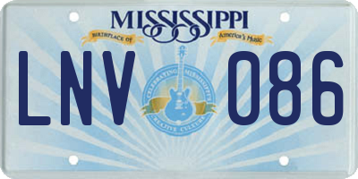 MS license plate LNV086