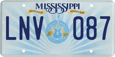 MS license plate LNV087