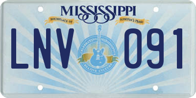 MS license plate LNV091