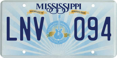 MS license plate LNV094