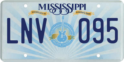 MS license plate LNV095