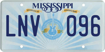 MS license plate LNV096
