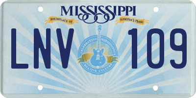 MS license plate LNV109