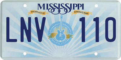 MS license plate LNV110