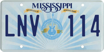 MS license plate LNV114
