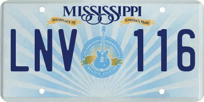 MS license plate LNV116