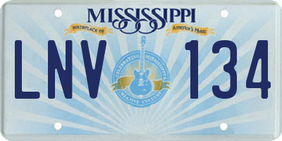 MS license plate LNV134