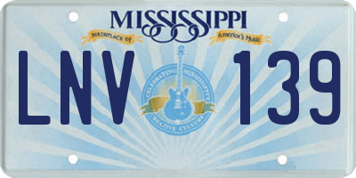 MS license plate LNV139