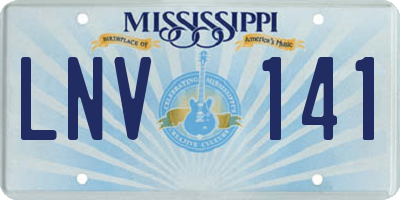 MS license plate LNV141