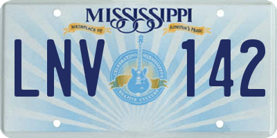 MS license plate LNV142
