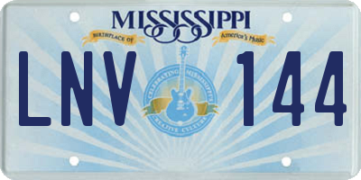 MS license plate LNV144