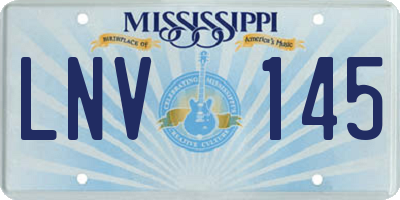MS license plate LNV145