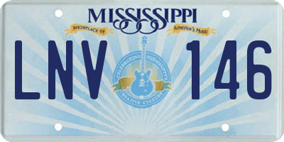 MS license plate LNV146