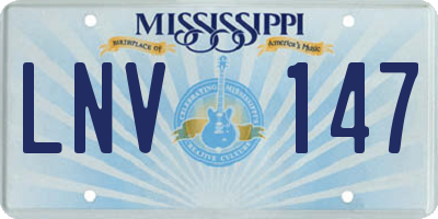 MS license plate LNV147