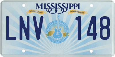 MS license plate LNV148