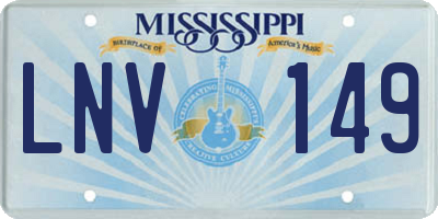 MS license plate LNV149