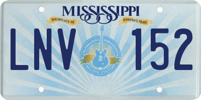 MS license plate LNV152