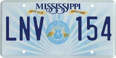 MS license plate LNV154