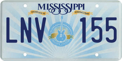 MS license plate LNV155