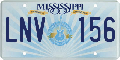 MS license plate LNV156