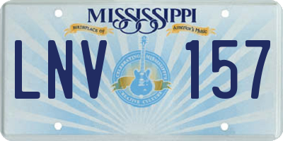 MS license plate LNV157